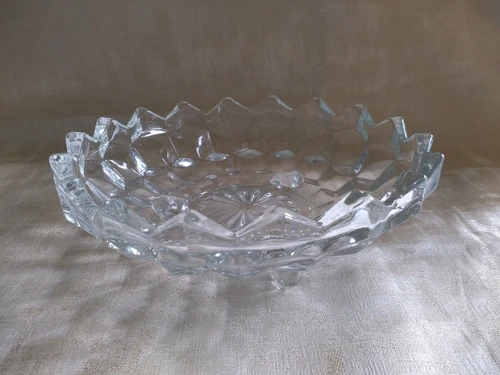 Cubist Indiana Glass Whitehall Round Footed Candy Bon Bon Bowl Dish Vintage 6x2