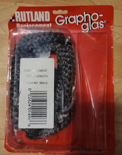 RUTLAND Grapho-Glas Stove Gasket Kit - 1/2 Inch X 7 Feet Black Rope, FREE USA Shipping! #96N-6
