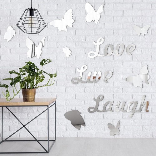 Wall Sticker Live Laugh Love Flower Butterfly Quotes Wall Decals Wall Art Mural. - Picture 11 of 18
