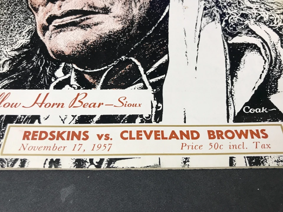 17 de noviembre 1957 Programa Redskins Vs Browns Jim Brown temporada RC, ¡30-30 juego de empate! Foto 4 de 4