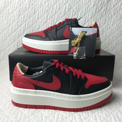 Nike Air Jordan 1 Elevate Low SE Shoes Women s SZ 8.5 Black Gym Red DQ1823-006