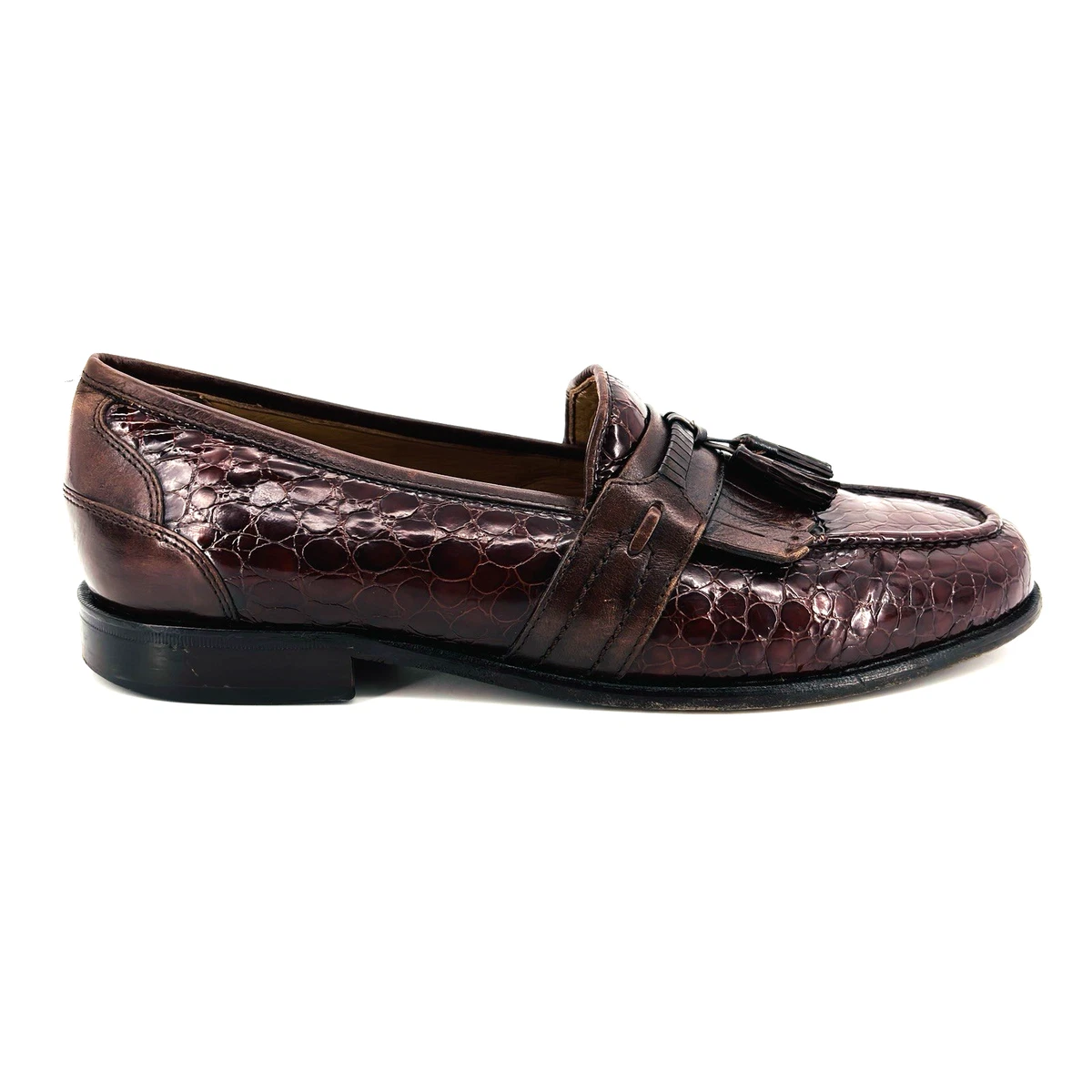Florsheim Cognac Croc-Embossed Tassel Loafers Florsheim Distinguished Men main image 2