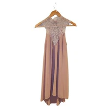 San Joy embroidered high low mini dress