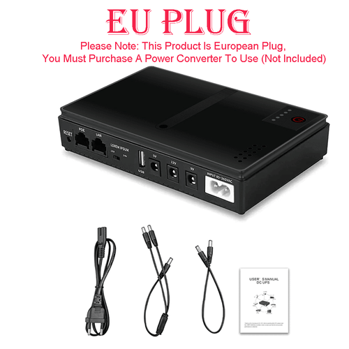 Mini UPS 5/9/12V 10400mAh Uninterruptible Power Supply for WiFi Router EU Plug - Picture 3 of 24