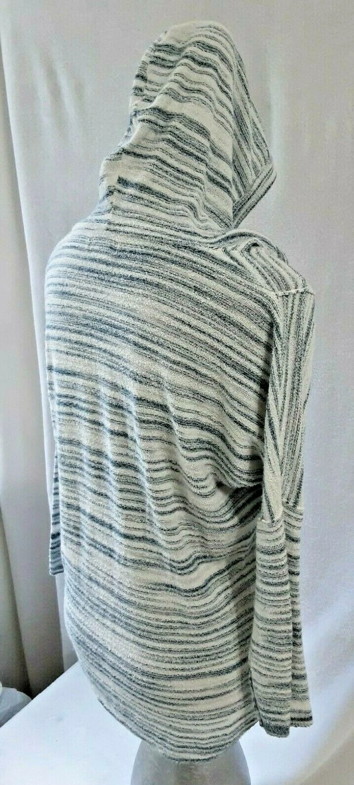 VETEMENTS Felpa con cappuccio donna marca Lucky taglia S leggera morbida bianca blu *W163