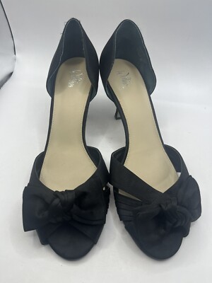 Wittner Ladies Pumps Persian Black Size 10 Slip On Open Bow Toe