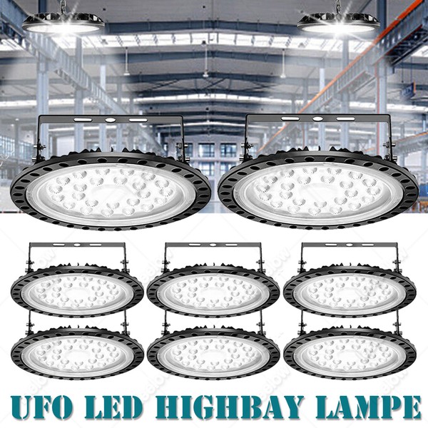 8X 100W Led Ufo Hallenstrahler Industrielampe Werkstatt High Bay Hallenbeleuchte-image