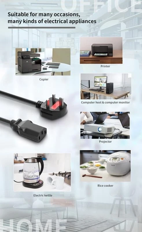 CYD 3 Prong Power Cable AC Power Cord 10ft Cable For Computer,PC,Monitor,SONY,TV - Image 4 of 4