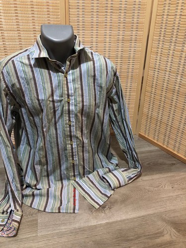 Robert Graham Mens Button Up Long Sleeve LS Shirt Striped Large L (H158) - Picture 2 of 13