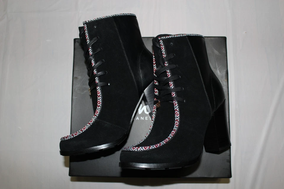 BOTÍN NANETTE LEPORE ISABEL GAMUZA NEGRO EE. UU. 6,5 Foto 2 de 4