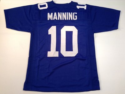 UNSIGNED CUSTOM Sewn Stitched Eli Manning Blue Jersey - M, L, XL, 2XL