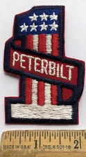 Vintage Peterbilt #1 Truck Logo Original Patch Semi Tractor Trailer Rig USA Flag