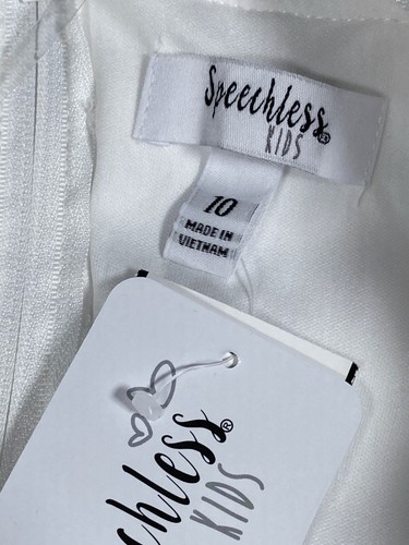*NWT* SPEECHLESS KIDS Tie Shoulder White Chiffon Dress size 10 - Picture 7 of 8