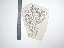 vtg 1960s 1970s Tattoo Flash acetate stencil Parrot on Branch BR3
