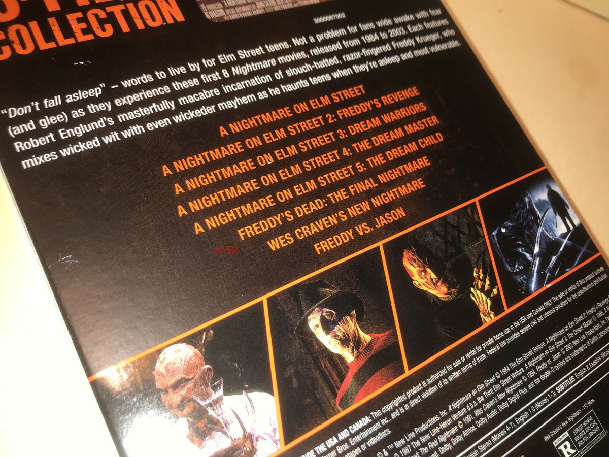 Nightmare On Elm Street 8 Film DVD set Freddy Krueger Vs