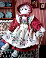 Cross Stitch Pattern DOLL Sampler Dress Apron Hat Patterns Flowers Vintage
