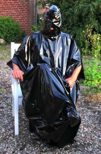 Lackcape Long Devote Wide with Mask Vinylcape with Mask Wide Shiny - Picture 1 of 10