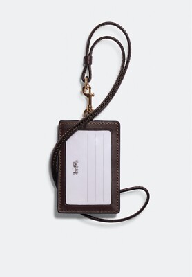 NWT COACH C7678 ID Lanyard In Canvas With Disco Star Badge Holder