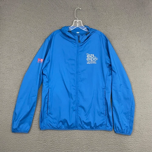Uniqlo Jacket Mens Large Blue D23 Expo Disney Full Zip Hooded Pockets Outdoor - product listing photo