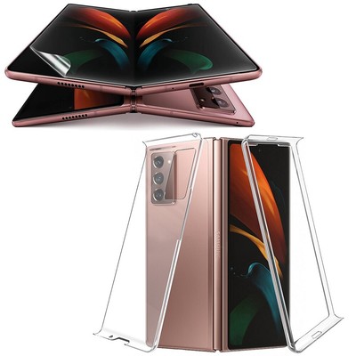 Transparent Screen Protector+Hard PC Case f Samsung Galaxy Z Fold 2 5G SM-F916U