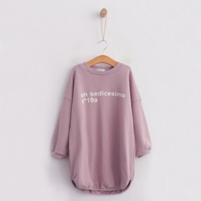 Toddler Girls Long Sleeve Sweatshirts Dress Long Shirts Pink Sweater Dresses