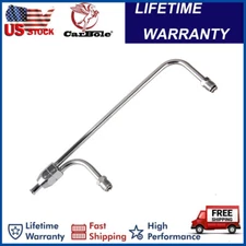 Chrome Gas Dual Feed Fuel Line For Holley Carburetor 3310 4160 3/8"Hose SBC Ford