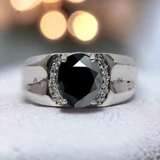 Onyx Gemstone With 925 Sterling Silver Groom Ring For Men's #AL274