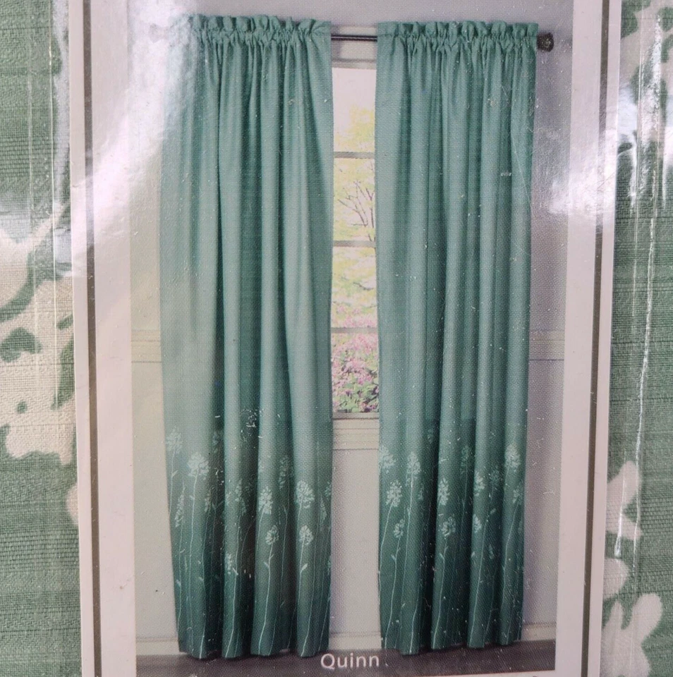 Liz Claiborne Curtains Window Panels Quinn Rod Pocket 54x84 Set of 2 Floral New - Image 3 of 4