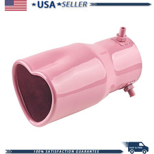 Heart Shaped Car Exhaust Tip Pink 2.5 Inlet 2.8 Outlet 5.39 Long Sstyle Pink
