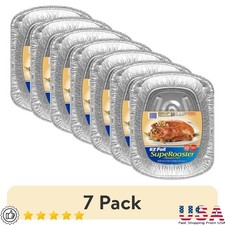 Heavy Duty Aluminum Foil Roaster Pan W/ Built In Rack Disposable Turkey Pan New