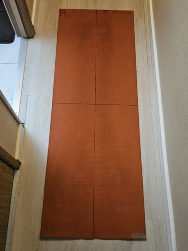 Jade Yoga Voyager Mat - Orange w/ Red Stripes - Size 68" x 24" - EUC