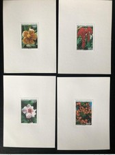 Gabun 2001 Mi. 1658-1661 Proof Luxusprobe Bl&uuml;ten Flora Selten!