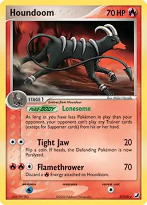Houndoom - 7/115 - Pokemon Ex Unseen Forces Holo Card NM