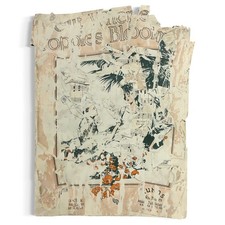 Original Mixed Media Art Collage 10x13 "Out Where the Poppies Grow" Sheet Music