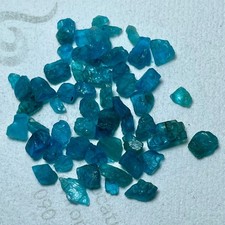Blue Apatite Rough Lot 21g – 30 Pieces Faceting Grade Natural Apatite Crystals