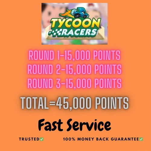 1x slot 45k Total Flag Points Tycoon Racers Mono_poly_go *Read Description*