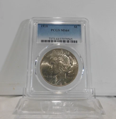 SCARCE / BEAUTIFUL!  1928-P  Peace Silver Dollar, PCGS MS-64!
