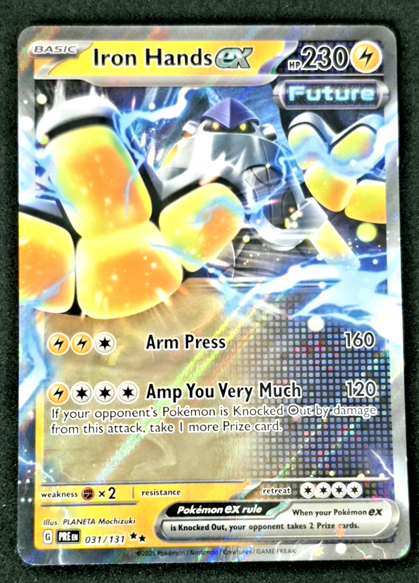 Pokemon Card Iron Hands ex 070/182 Double Rare Paradox Rift Near Mint