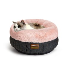 ClevaHome Calming Soft Plush Donut Cat Bed, Fluffy Round Cat Bed for Indoor C...