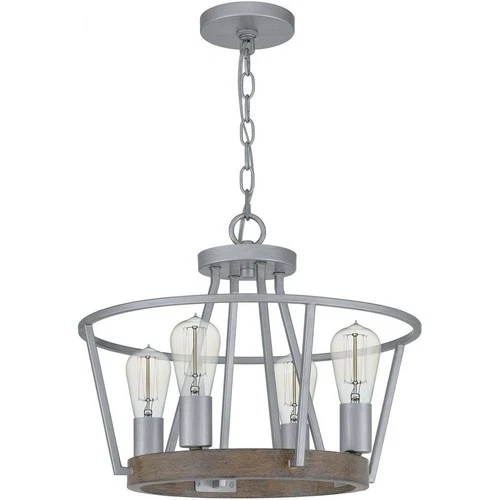 Brockton - Four Light Pendant - 15 Inches high-Grey Ash Finish    -Traditional - Picture 2 of 12