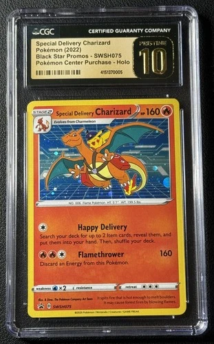 SPECIAL DELIVERY CHARIZARD HOLO CGC 10 PRISTINE 2022 POKEMON BSP PROMO SWSH075 5
