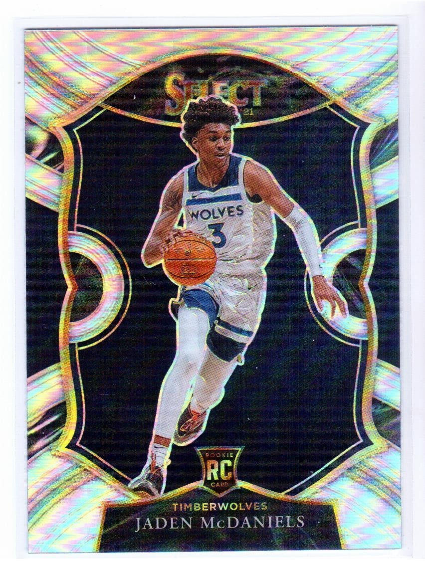 Jaden McDaniels RC 2020-21 Panini Select Concourse Rookie Silver Prizm Minnesota