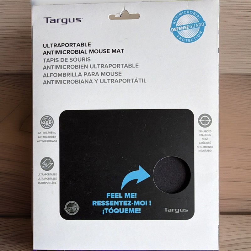 Targus Ultraportable Antimicrobial Mouse Mat, Black Nylon AWV620GL