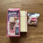 Barbie Vintage Sweet Roses Refrigerator Freezer with Accessories 1987