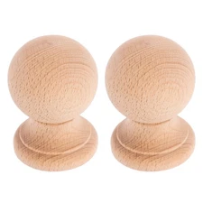 2pcs Wood Ball Finial - Bed Post Hardwood Finials - Staircase Baluster Topper