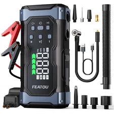 High-Power 9000A Jump Starter with Air Compressor, 12V Car Battery Jump Start...