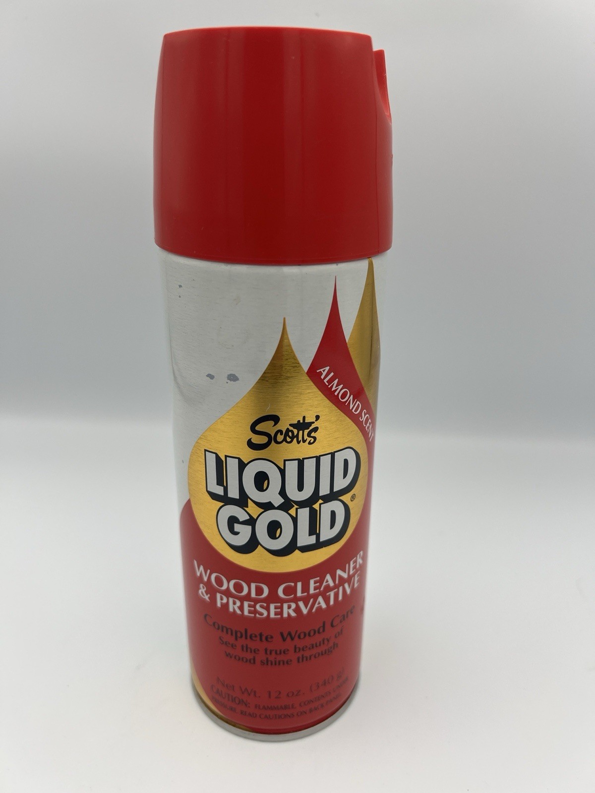 Vintage Scott's Liquid Gold Wood Cleaner 12oz Almond Scent Preservative