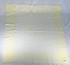 The Three Weavers Houston, TX Hand Woven Yellow Baby Receiving Blanket EUVC