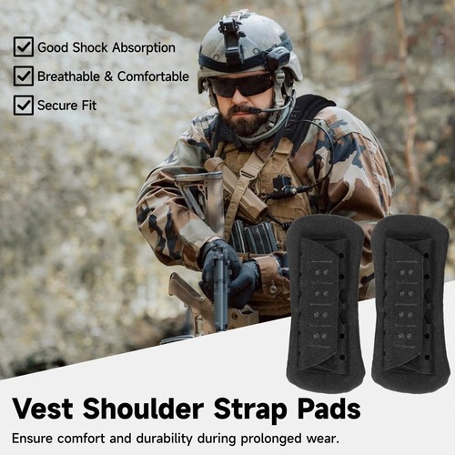 Tactical Shoulder Strap Pads Detachable Breathable Mesh Cushion Soft Strap Pads - Picture 8 of 10
