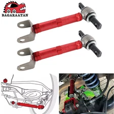 2x Red Adjustable Rear Control Camber Arm for 01-05 Honda Civic 02-06 Acura RSX